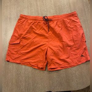Tommy Bahama Shirt Mens 2XB Orange  Swim Trunks Nylon Lined Relax Beach Adult